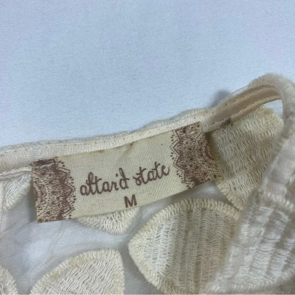 Altar’d State Dress Fit Flare Mini Lace Bodice Cream Pink Floral Cutout Medium - Picture 4 of 11